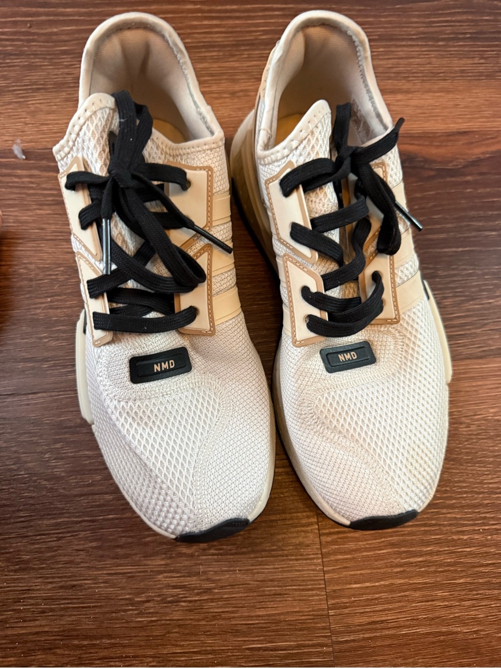 adidas NMD Men's Cream and Black Mesh Sneakers